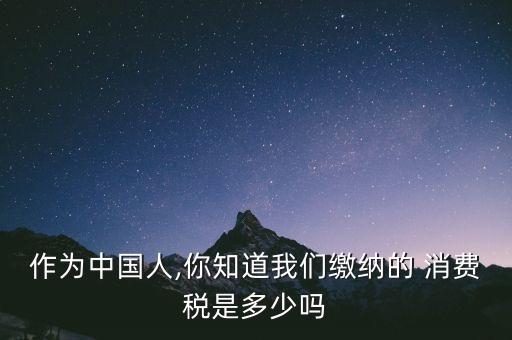 作為中國人,你知道我們繳納的 消費稅是多少嗎
