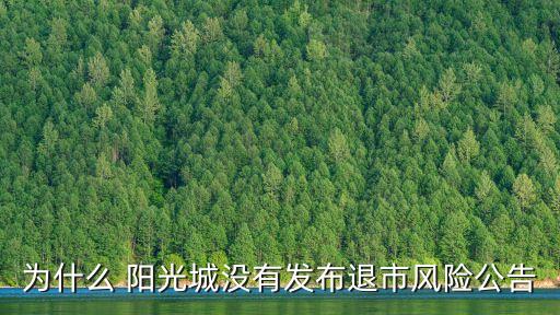 為什么 陽(yáng)光城沒(méi)有發(fā)布退市風(fēng)險(xiǎn)公告