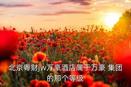 北京粵財(cái)jw萬(wàn)豪酒店屬于萬(wàn)豪 集團(tuán)的那個(gè)等級(jí)