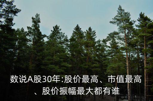 數(shù)說A股30年:股價(jià)最高、市值最高、股價(jià)振幅最大都有誰