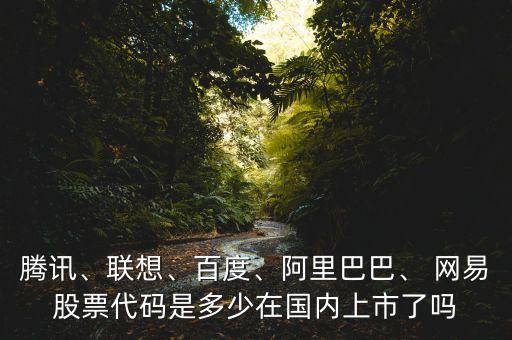 騰訊、聯(lián)想、百度、阿里巴巴、 網(wǎng)易股票代碼是多少在國(guó)內(nèi)上市了嗎