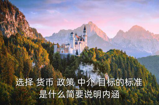 選擇 貨幣 政策 中介 目標(biāo)的標(biāo)準(zhǔn)是什么簡(jiǎn)要說(shuō)明內(nèi)涵