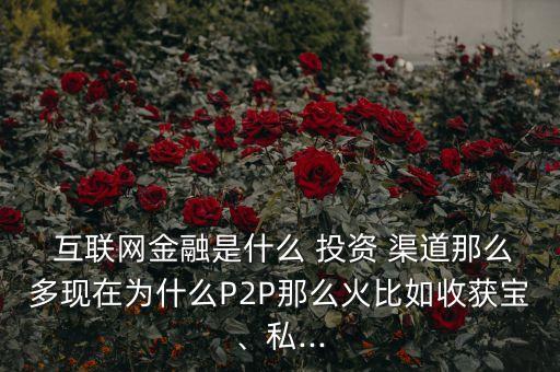 互聯(lián)網(wǎng)金融是什么 投資 渠道那么多現(xiàn)在為什么P2P那么火比如收獲寶、私...