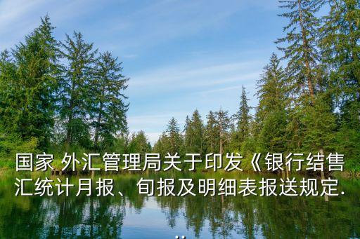 國家 外匯管理局關(guān)于印發(fā)《銀行結(jié)售匯統(tǒng)計(jì)月報、旬報及明細(xì)表報送規(guī)定...