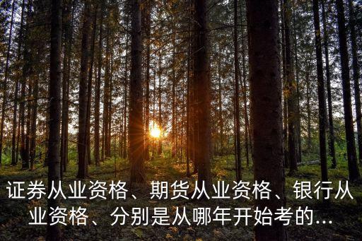 證券從業(yè)資格、期貨從業(yè)資格、銀行從業(yè)資格、分別是從哪年開(kāi)始考的...