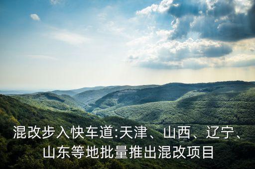 混改步入快車道:天津、山西、遼寧、山東等地批量推出混改項(xiàng)目