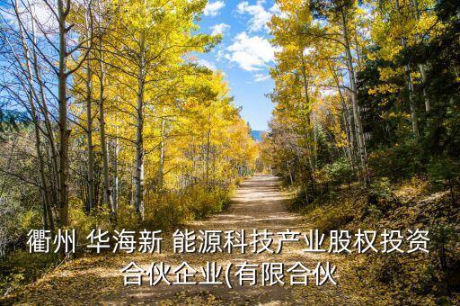 衢州 華海新 能源科技產(chǎn)業(yè)股權投資合伙企業(yè)(有限合伙
