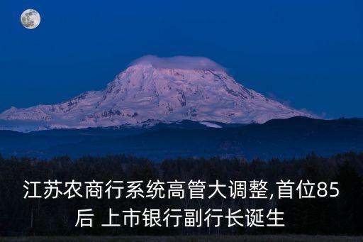 江蘇農商行系統(tǒng)高管大調整,首位85后 上市銀行副行長誕生