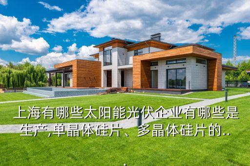  上海有哪些太陽能光伏企業(yè)有哪些是生產(chǎn),單晶體硅片、多晶體硅片的...