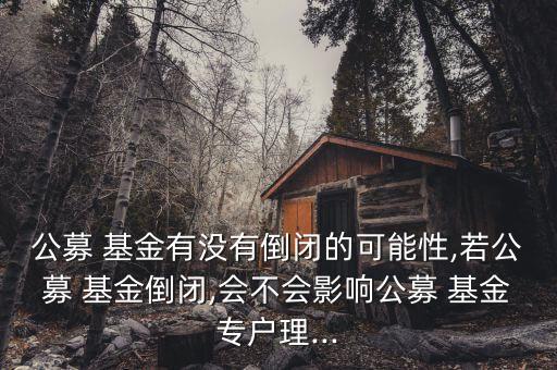 公募 基金有沒有倒閉的可能性,若公募 基金倒閉,會不會影響公募 基金專戶理...