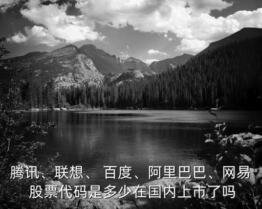 騰訊、聯(lián)想、 百度、阿里巴巴、網(wǎng)易 股票代碼是多少在國內(nèi)上市了嗎
