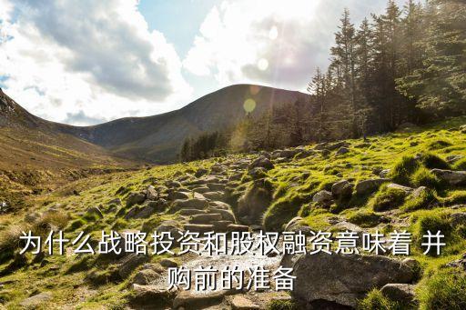 為什么戰(zhàn)略投資和股權(quán)融資意味著 并購前的準(zhǔn)備