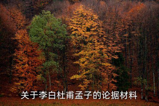 關于李白杜甫孟子的論據材料
