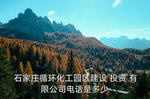  石家莊循環(huán)化工園區(qū)建設(shè) 投資 有限公司電話(huà)是多少