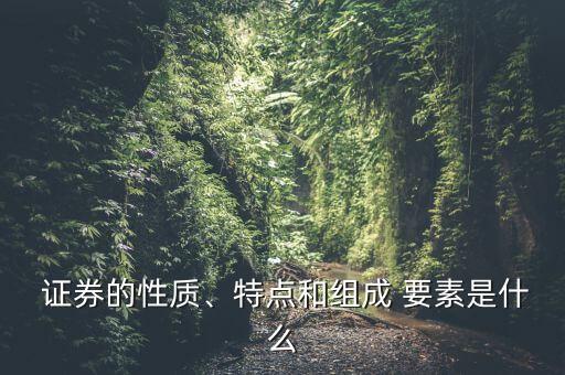  證券的性質(zhì)、特點(diǎn)和組成 要素是什么