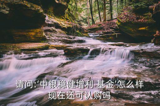 請問:‘中銀穩(wěn)健增利 基金’怎么樣現(xiàn)在還可認購嗎