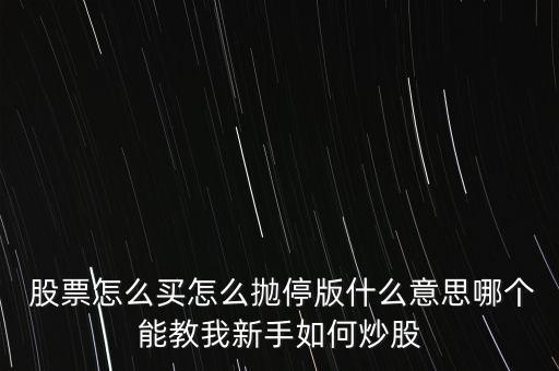  股票怎么買(mǎi)怎么拋停版什么意思哪個(gè)能教我新手如何炒股