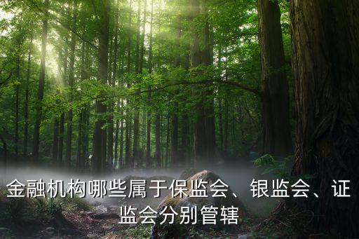 金融機構(gòu)哪些屬于保監(jiān)會、銀監(jiān)會、證監(jiān)會分別管轄