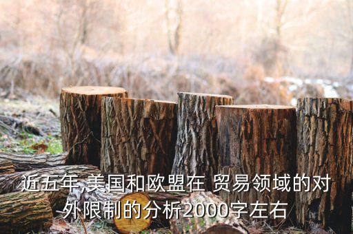 近五年,美國(guó)和歐盟在 貿(mào)易領(lǐng)域的對(duì)外限制的分析2000字左右