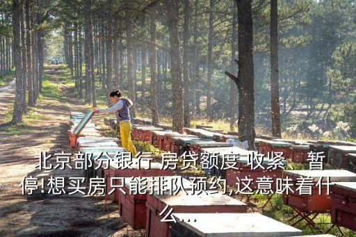  北京部分銀行 房貸額度 收緊、暫停!想買房只能排隊預(yù)約,這意味著什么...