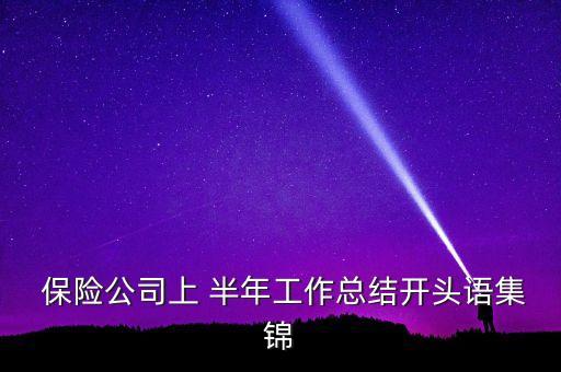  保險(xiǎn)公司上 半年工作總結(jié)開頭語集錦