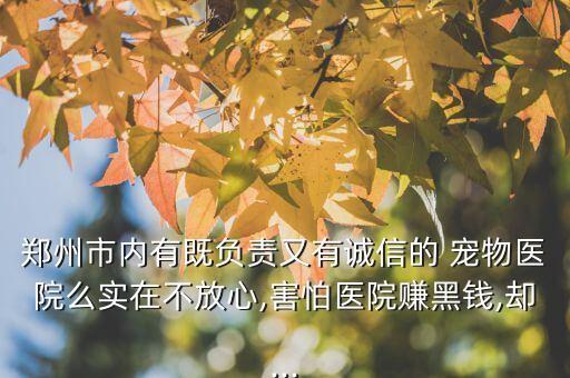 鄭州市內(nèi)有既負(fù)責(zé)又有誠信的 寵物醫(yī)院么實在不放心,害怕醫(yī)院賺黑錢,卻...