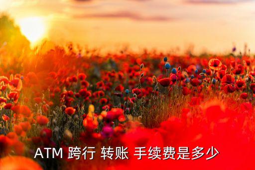 ATM 跨行 轉(zhuǎn)賬 手續(xù)費是多少