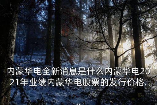 內蒙華電全新消息是什么內蒙華電2021年業(yè)績內蒙華電股票的發(fā)行價格...