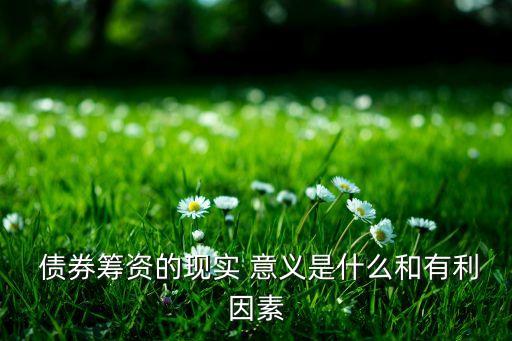  債券籌資的現(xiàn)實 意義是什么和有利因素