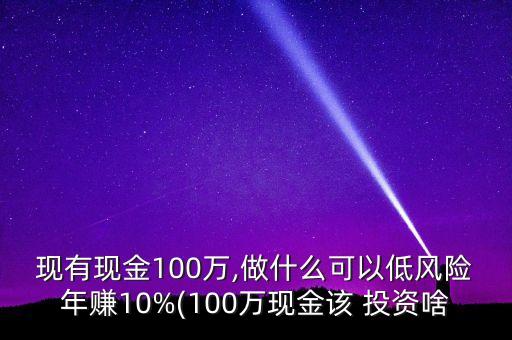 現(xiàn)有現(xiàn)金100萬,做什么可以低風(fēng)險年賺10%(100萬現(xiàn)金該 投資啥