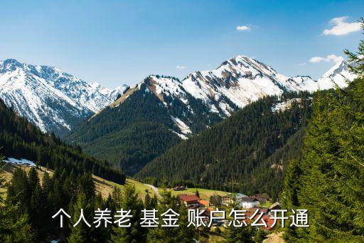 個(gè)人養(yǎng)老 基金 賬戶怎么開通