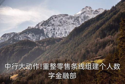 中行大動作!重整零售條線組建個人數(shù)字金融部