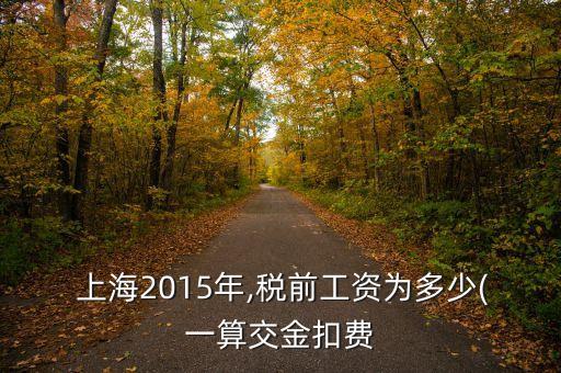  上海2015年,稅前工資為多少(一算交金扣費(fèi)