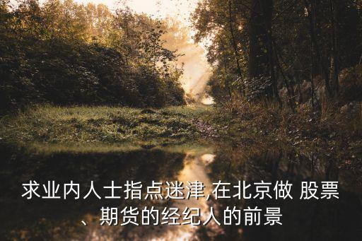 求業(yè)內(nèi)人士指點(diǎn)迷津,在北京做 股票、期貨的經(jīng)紀(jì)人的前景