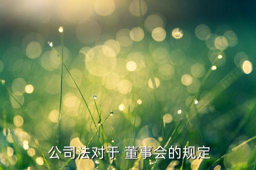  公司法對于 董事會的規(guī)定