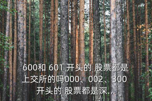 600和 601 開(kāi)頭的 股票都是上交所的嗎000、002、300 開(kāi)頭的 股票都是深...