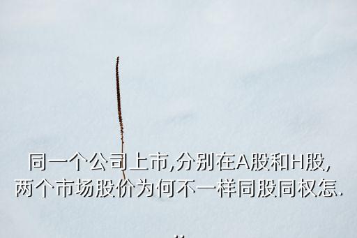 同一個(gè)公司上市,分別在A股和H股,兩個(gè)市場(chǎng)股價(jià)為何不一樣同股同權(quán)怎...