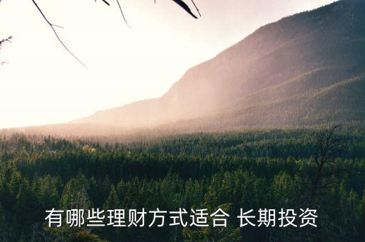 有哪些理財方式適合 長期投資