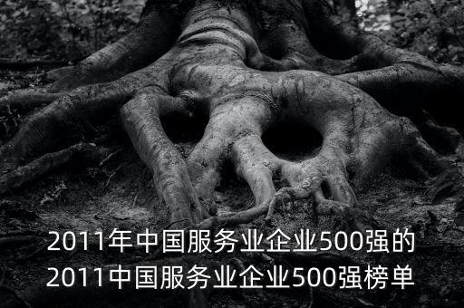 2011年中國服務業(yè)企業(yè)500強的2011中國服務業(yè)企業(yè)500強榜單