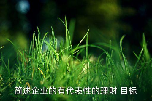簡述企業(yè)的有代表性的理財 目標