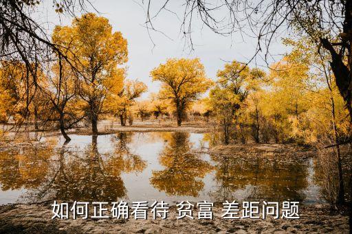 如何正確看待 貧富 差距問(wèn)題