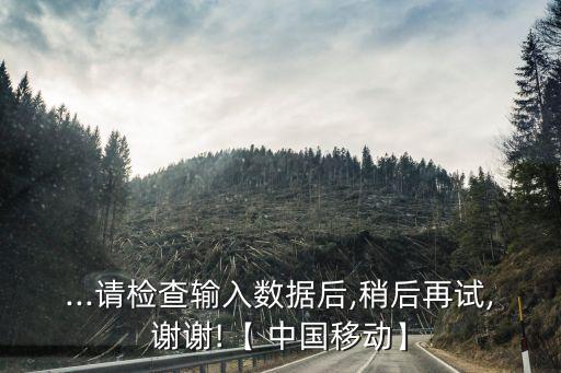 ...請(qǐng)檢查輸入數(shù)據(jù)后,稍后再試,謝謝!【 中國移動(dòng)】