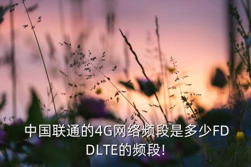 中國聯(lián)通的4G網(wǎng)絡(luò)頻段是多少FDDLTE的頻段!