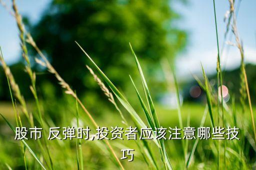 股票反彈的買點(diǎn),快速反彈的股票能不能買
