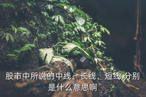 股市中所說的中線、長線、短線,分別是什么意思啊