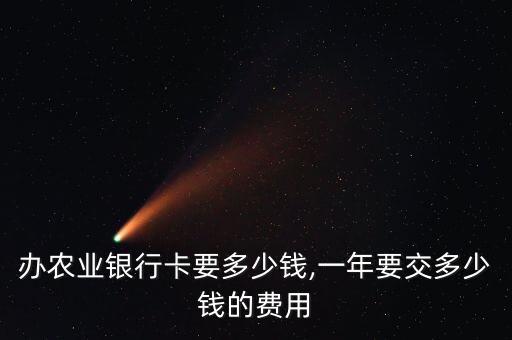 辦農業(yè)銀行卡要多少錢,一年要交多少錢的費用