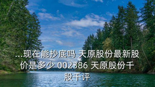 ...現在能抄底嗎 天原股份最新股價是多少 002386 天原股份千股千評
