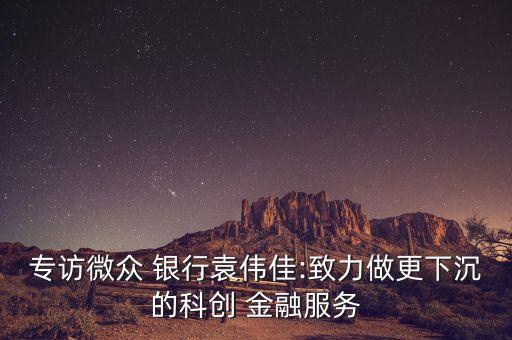 專訪微眾 銀行袁偉佳:致力做更下沉的科創(chuàng) 金融服務