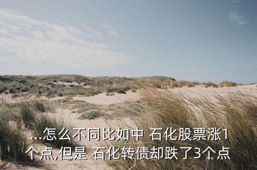 ...怎么不同比如中 石化股票漲1個點,但是 石化轉債卻跌了3個點