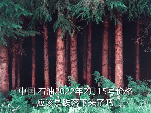 中國 石油2022年2月15號價(jià)格應(yīng)該是跌落下來了吧
